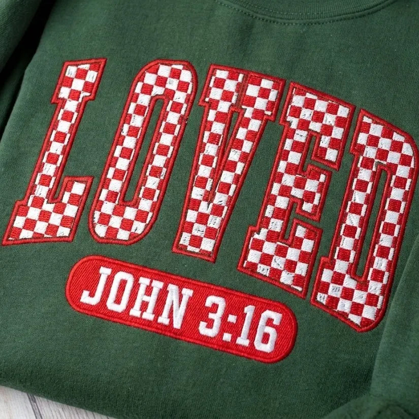 Embroidered Text Sweatshirt – Custom Stitched Lettering, Classic Casual Style