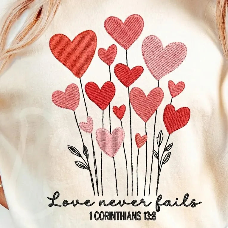 Embroidered Heart Sweatshirt – Custom Stitched Artwork, Soft Everyday Style