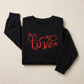 Embroidered Love Script Sweatshirt – Hand-Stitched Lettering, Cozy Everyday Wear