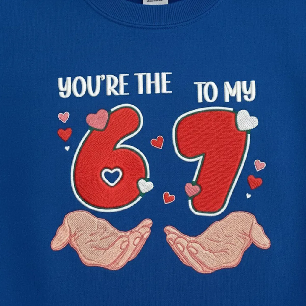 Embroidered Number Sweatshirt – Custom Stitched Design, Cozy Casual Wear