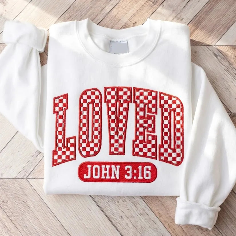 Embroidered Text Sweatshirt – Custom Stitched Lettering, Classic Casual Style