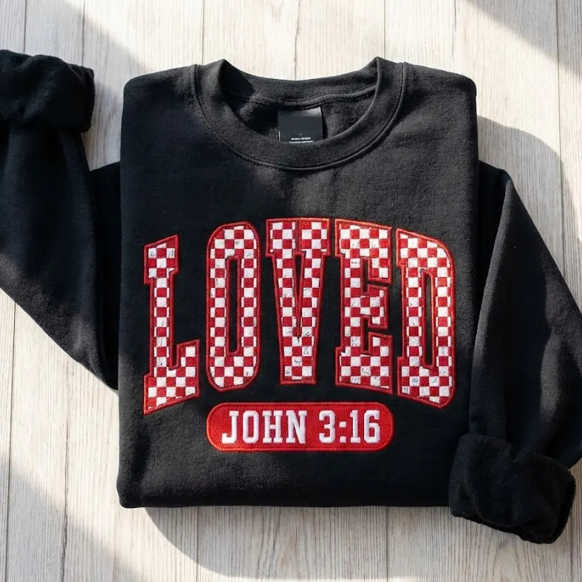 Embroidered Text Sweatshirt – Custom Stitched Lettering, Classic Casual Style