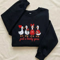 Embroidered Goose Sweatshirt – Hand-Stitched Animal Design, Cozy Casual Wear