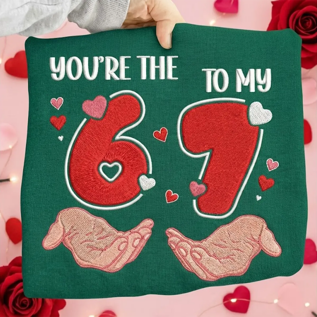 Embroidered Number Sweatshirt – Custom Stitched Design, Cozy Casual Wear