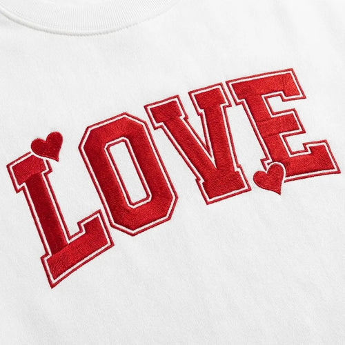 Made to Order Black Crewneck Sweatshirt LOVE Embroidery – Unisex Pullover