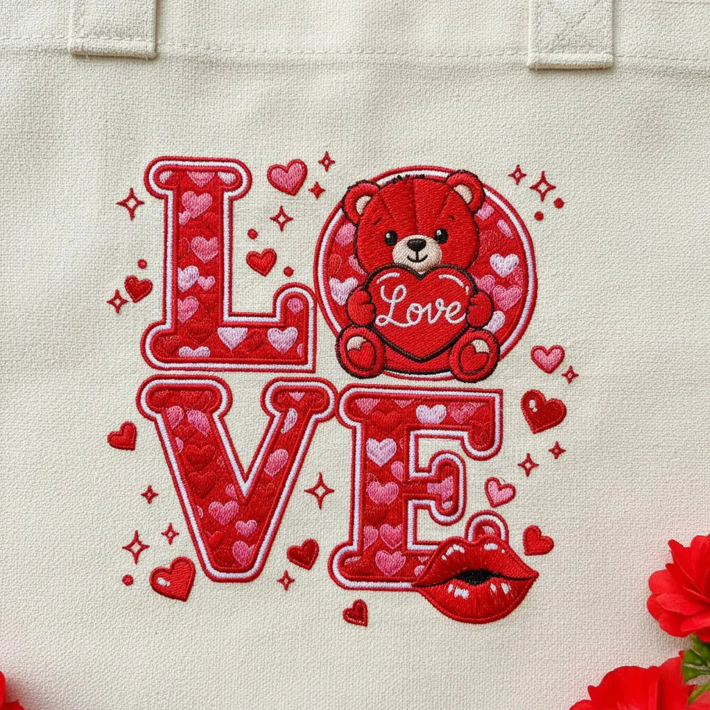 Embroidered Love Sweatshirt – Custom Stitched Artwork, Cozy Everyday Wear